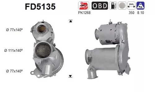 Roet-/deeltjesfilter, uitlaatsysteem AS FD5135)