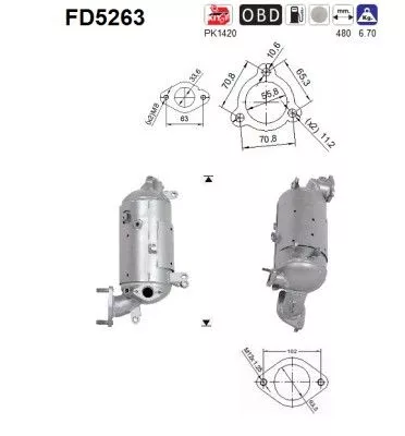 Roet-/deeltjesfilter, uitlaatsysteem AS FD5263)