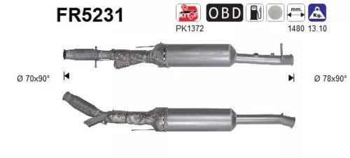 Roet-/deeltjesfilter, uitlaatsysteem AS FR5231)