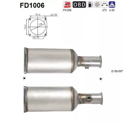 Roet-/deeltjesfilter, uitlaatsysteem AS FD1006)