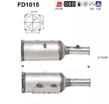 Roet-/deeltjesfilter, uitlaatsysteem AS FD1015)