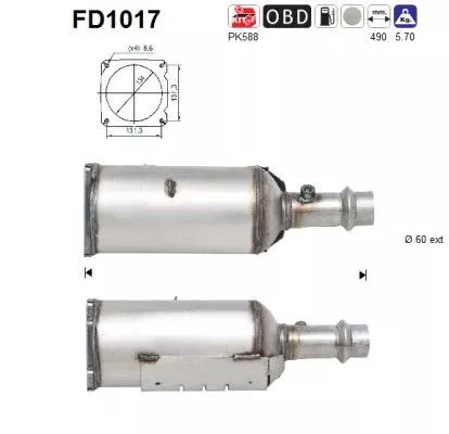Roet-/deeltjesfilter, uitlaatsysteem AS FD1017)