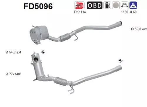 Roet-/deeltjesfilter, uitlaatsysteem AS FD5096)