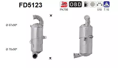 Roet-/deeltjesfilter, uitlaatsysteem AS FD5123)