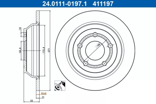 Remschijf ATE 24.0111-0197.1)