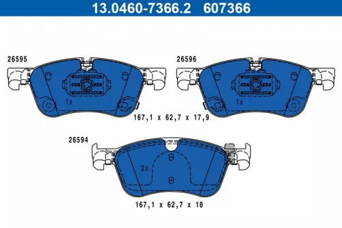 Brake Pad Set, disc brake ATE 13.0460-7366.2)