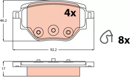Brake Pad Set, disc brake TRW GDB2622)