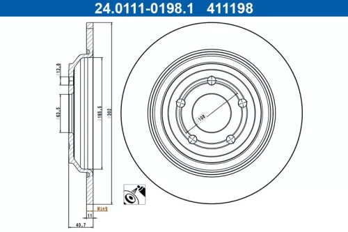 Remschijf ATE 24.0111-0198.1)