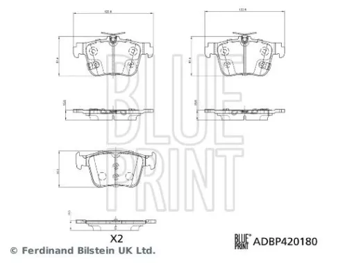 Remblokkenset, schijfrem BLUE PRINT ADBP420180)