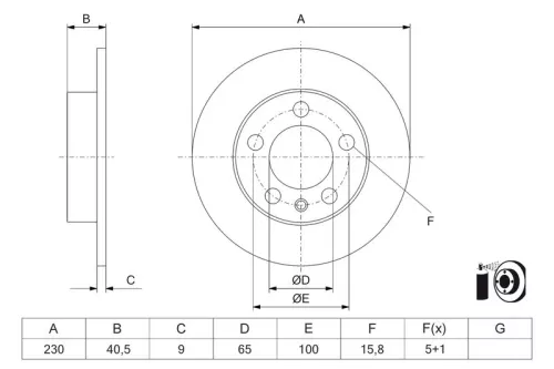 Brake Disc BOSCH 0 986 479 K55)