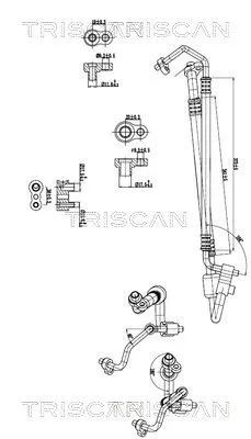 Hoge-/lagedrukleiding, airconditioning TRISCAN 9010 24021)