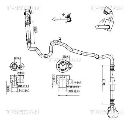 Hoge-/lagedrukleiding, airconditioning TRISCAN 9010 29001)