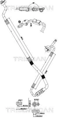 Hoge-/lagedrukleiding, airconditioning TRISCAN 9010 16014)