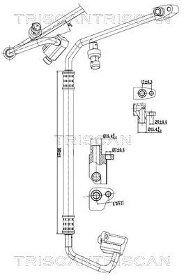 Hoge-/lagedrukleiding, airconditioning TRISCAN 9010 24017)