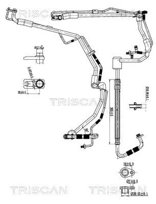 Hoge-/lagedrukleiding, airconditioning TRISCAN 9010 28080)