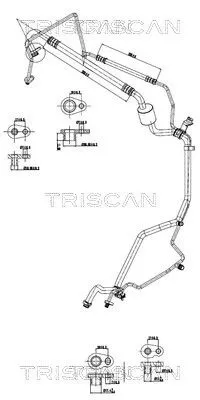 Hoge-/lagedrukleiding, airconditioning TRISCAN 9010 28089)