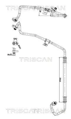 Hoge-/lagedrukleiding, airconditioning TRISCAN 9010 28081)