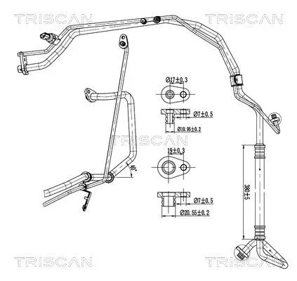 Hoge-/lagedrukleiding, airconditioning TRISCAN 9010 28094)