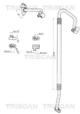 Hoge-/lagedrukleiding, airconditioning TRISCAN 9010 29023)