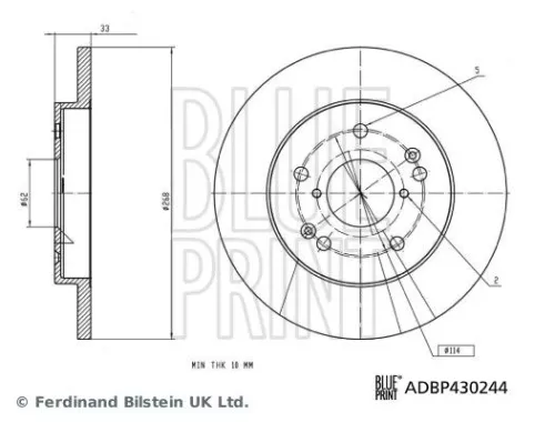Remschijf BLUE PRINT ADBP430244)