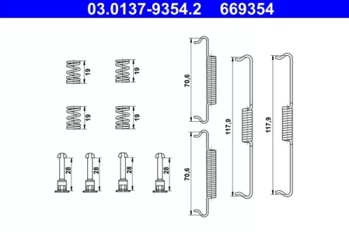 Accessoirekit, parkeerremblokken ATE 03.0137-9354.2)