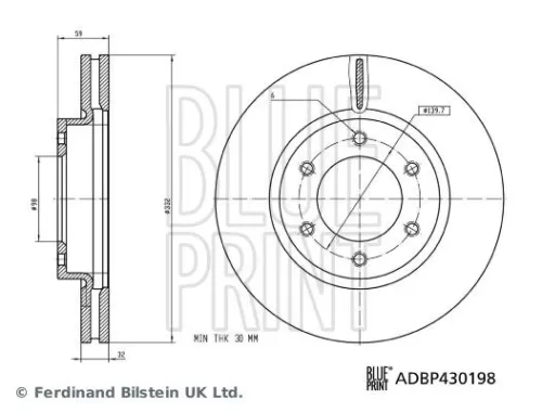 Remschijf BLUE PRINT ADBP430198)