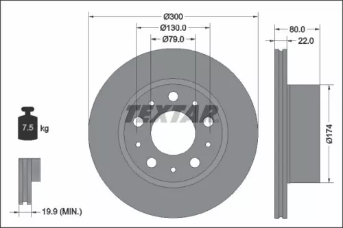 Remschijf TEXTAR 92345003)