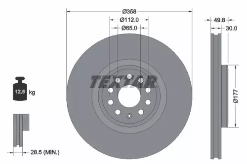 Remschijf TEXTAR 92337505)