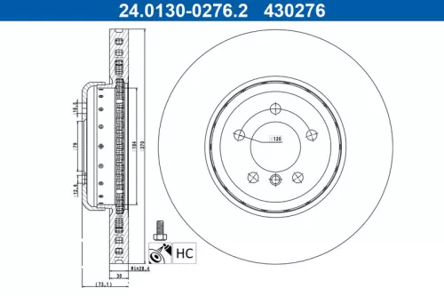 Remschijf ATE 24.0130-0276.2)