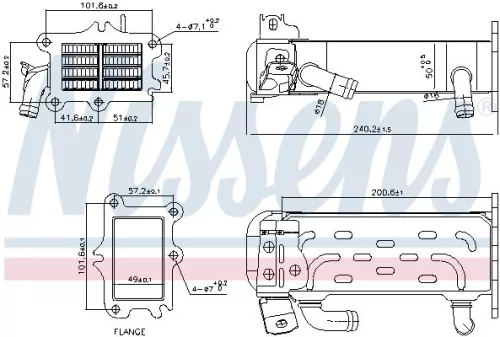 Cooler, exhaust gas recirculation NISSENS 989447)