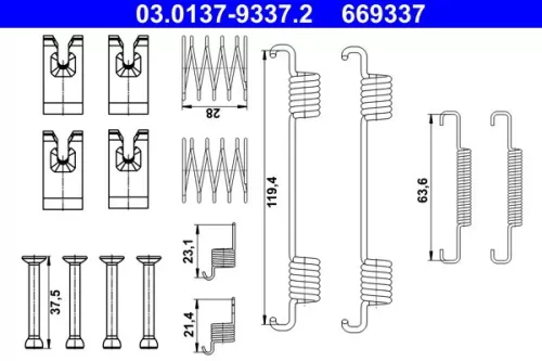 Accessoirekit, parkeerremblokken ATE 03.0137-9337.2)