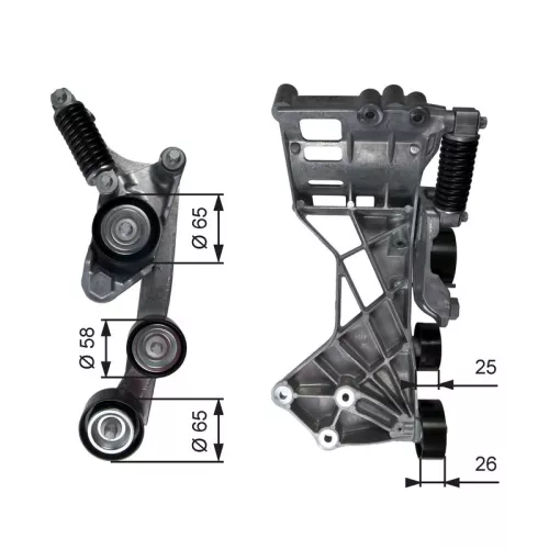 Riemspanner, V-geribbelde riem GATES T39136)