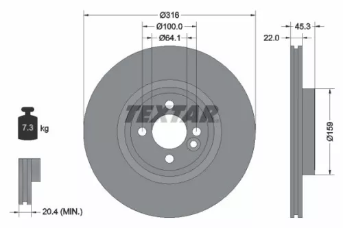 Remschijf TEXTAR 92255003)