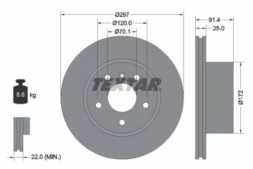 Remschijf TEXTAR 92129700)