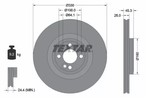 Remschijf TEXTAR 92275403)