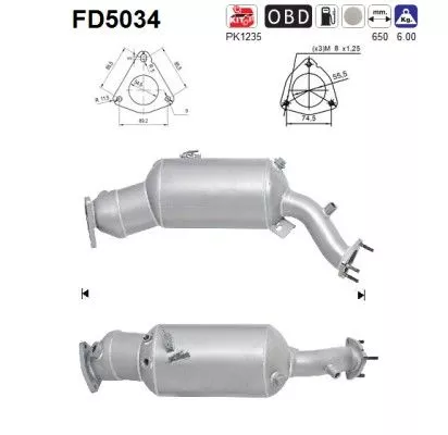Roet-/deeltjesfilter, uitlaatsysteem AS FD5034)