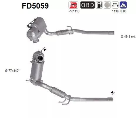 Roet-/deeltjesfilter, uitlaatsysteem AS FD5059)