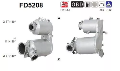 Roet-/deeltjesfilter, uitlaatsysteem AS FD5208)