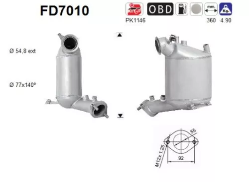 Roet-/deeltjesfilter, uitlaatsysteem AS FD7010)