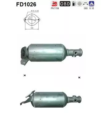 Roet-/deeltjesfilter, uitlaatsysteem AS FD1026)