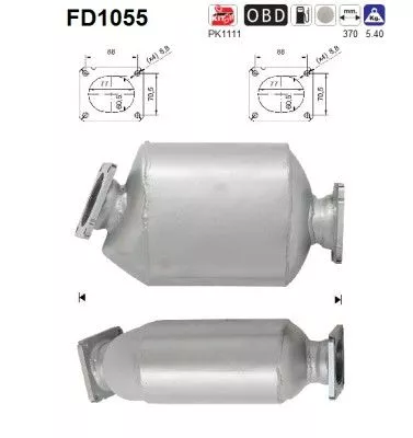 Roet-/deeltjesfilter, uitlaatsysteem AS FD1055)