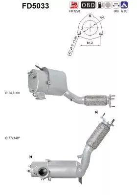 Roet-/deeltjesfilter, uitlaatsysteem AS FD5033)