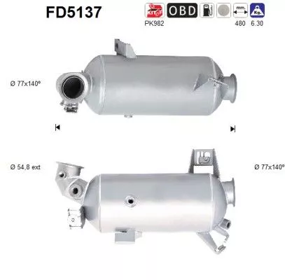 Roet-/deeltjesfilter, uitlaatsysteem AS FD5137)