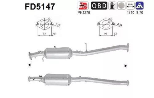 Roet-/deeltjesfilter, uitlaatsysteem AS FD5147)