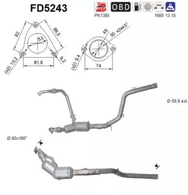 Roet-/deeltjesfilter, uitlaatsysteem AS FD5243)