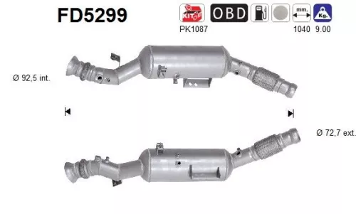 Roet-/deeltjesfilter, uitlaatsysteem AS FD5299)