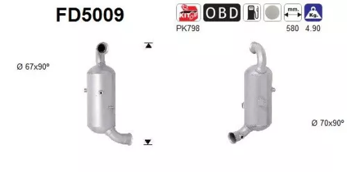 Roet-/deeltjesfilter, uitlaatsysteem AS FD5009)