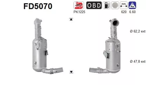 Roet-/deeltjesfilter, uitlaatsysteem AS FD5070)
