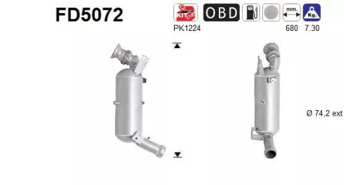 Roet-/deeltjesfilter, uitlaatsysteem AS FD5072)