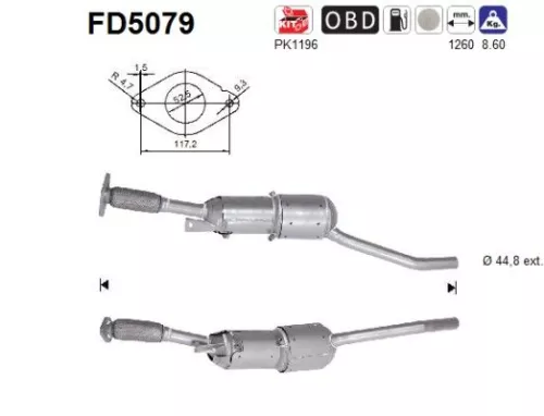Roet-/deeltjesfilter, uitlaatsysteem AS FD5079)